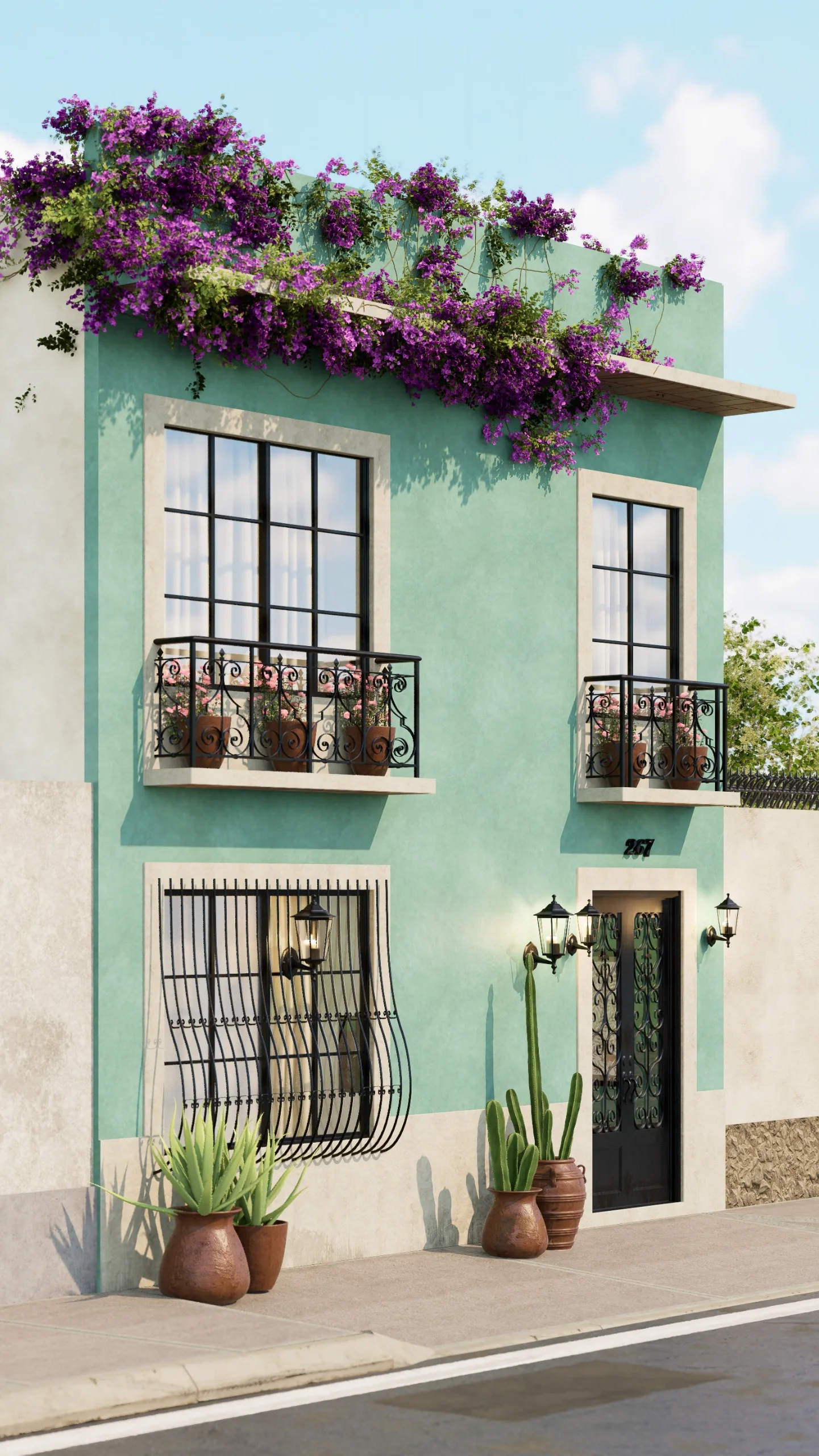 Render de la fachada de Hacienda Turquesa